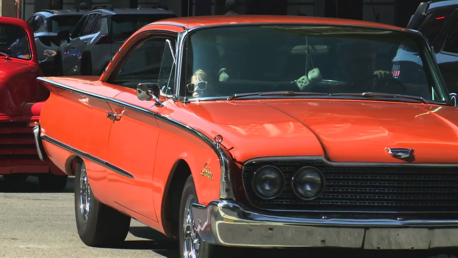 About 40 cars arrived in Louisville on Wednesday, and paraded down to Fourth Street Live!.