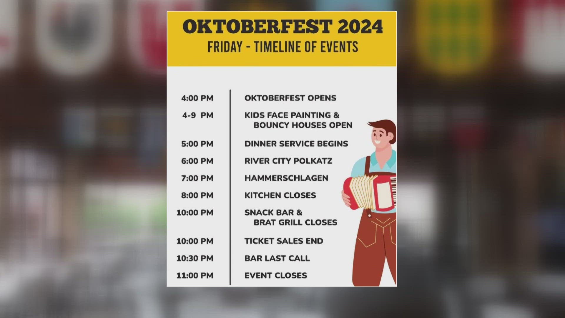 Oktoberfest kicks off on Friday, Sept. 6.