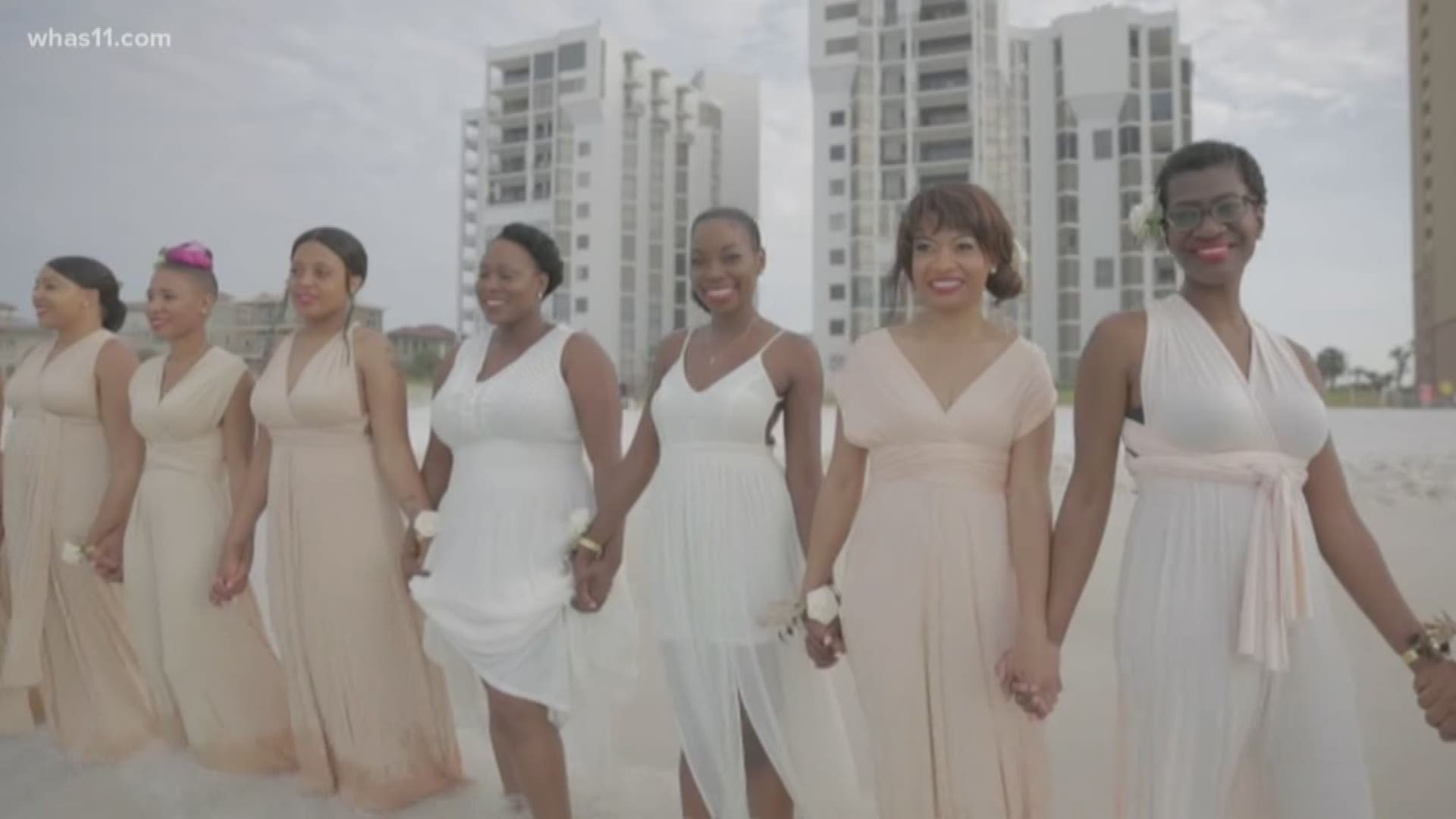 Bride enlists 34 bridesmaids for wedding
