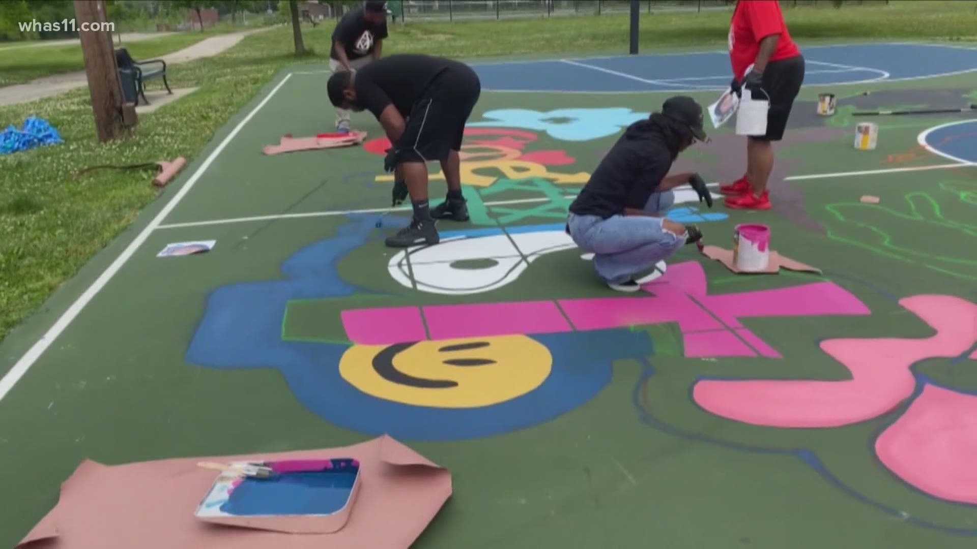 Comacell Brown Jr. spoke to WHAS11 News after learning the mural he created of Breonna Taylor on the basketball courts at Lannan Park was vandalized.