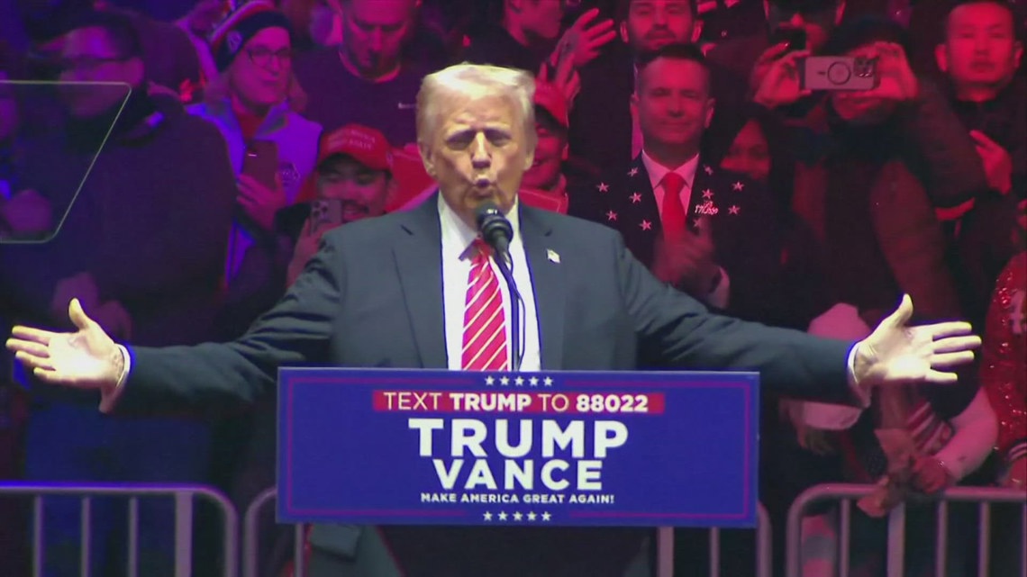 Trump takes victory lap in MAGA-filled inauguration eve rally | whas11.com