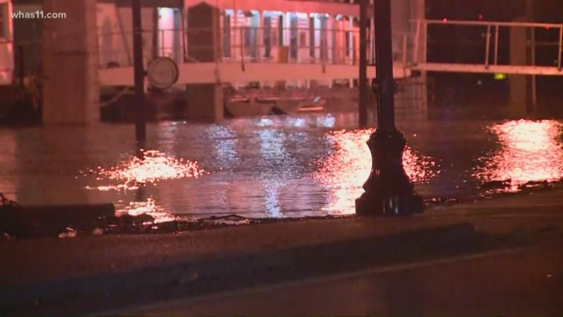 A section of River Road between 4th and 7th Street has been shut down due to river flooding.