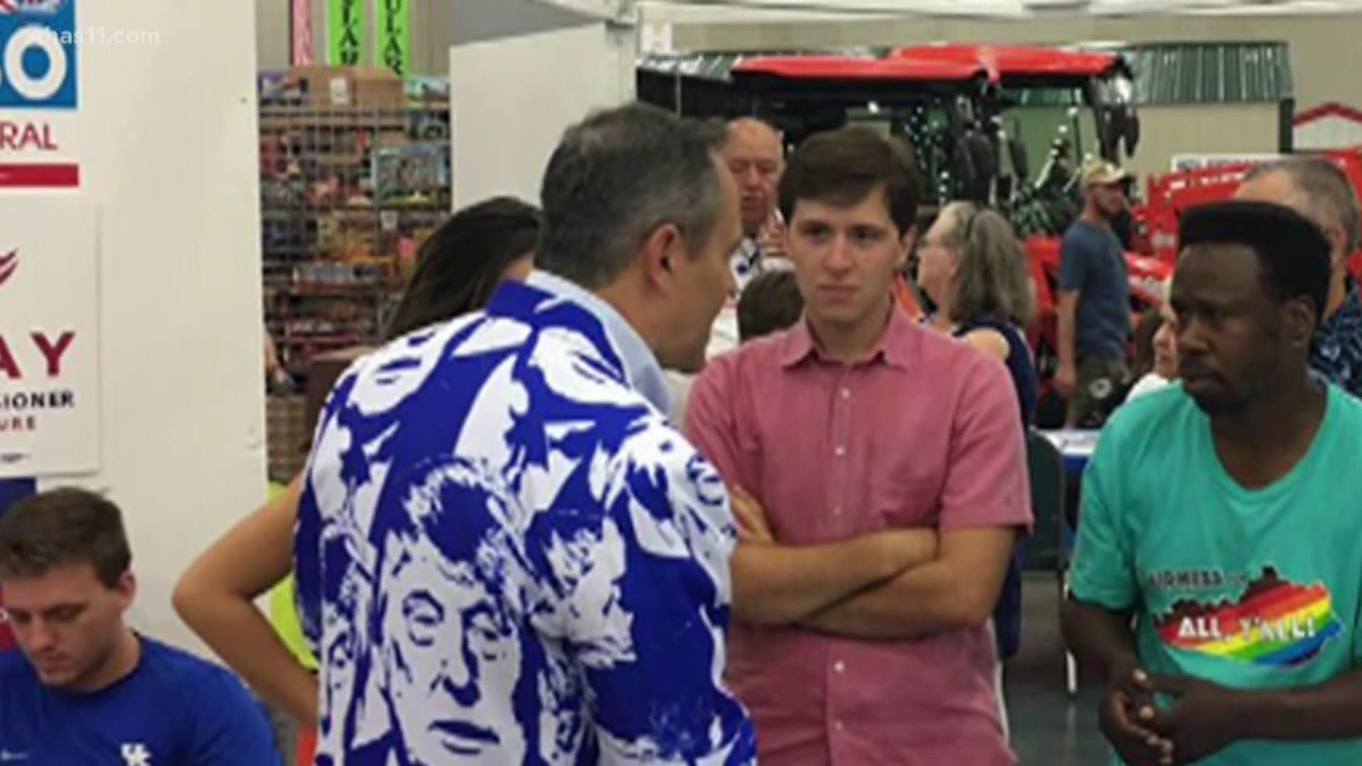 The Kentucky governor had social media abuzz after visiting the Democratic booth at the State Fair wearing a President Trump-inspired blazer.