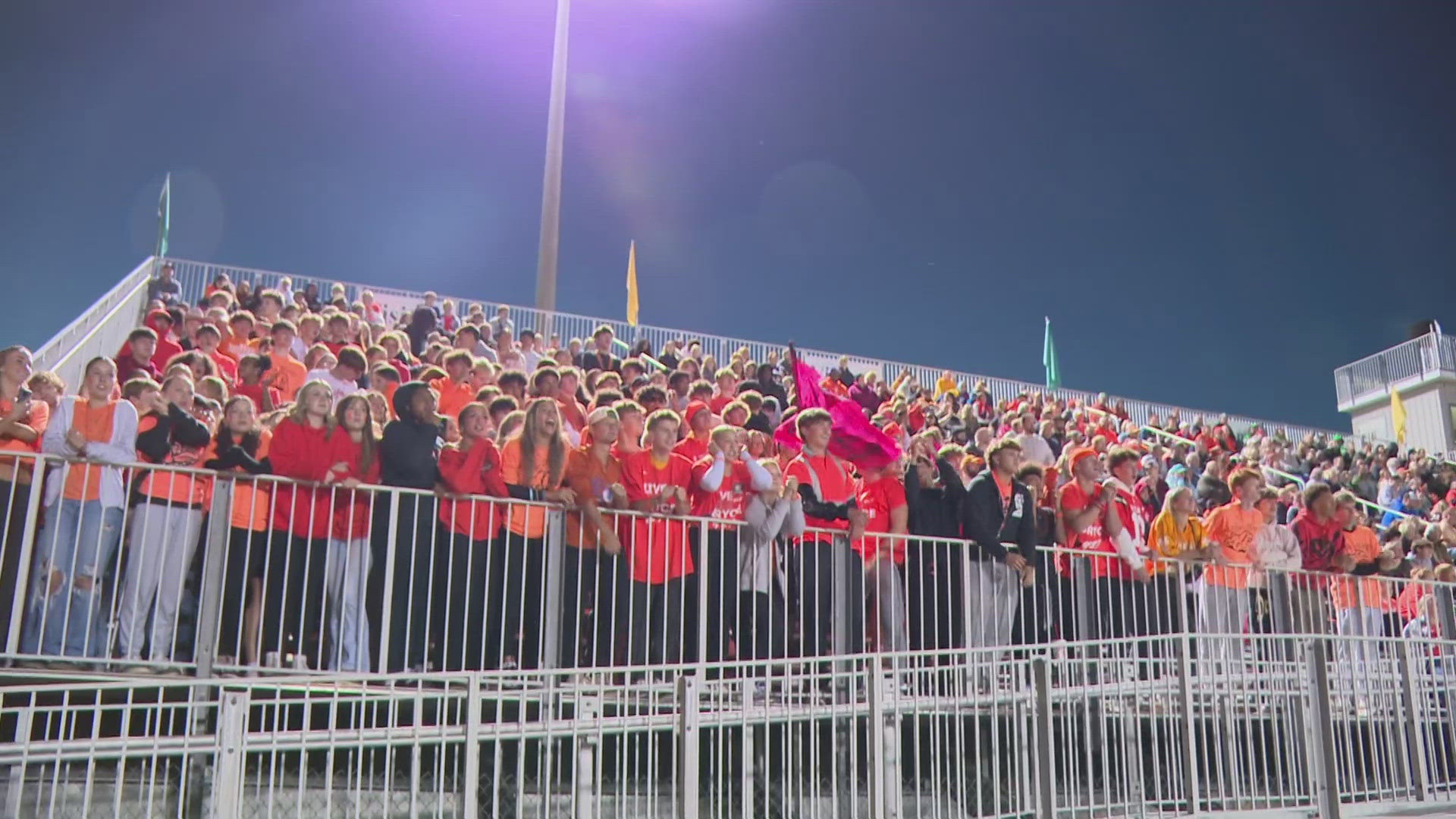 Fans at the Floyd Central and New Albany football game wore orange for gun violence awareness.