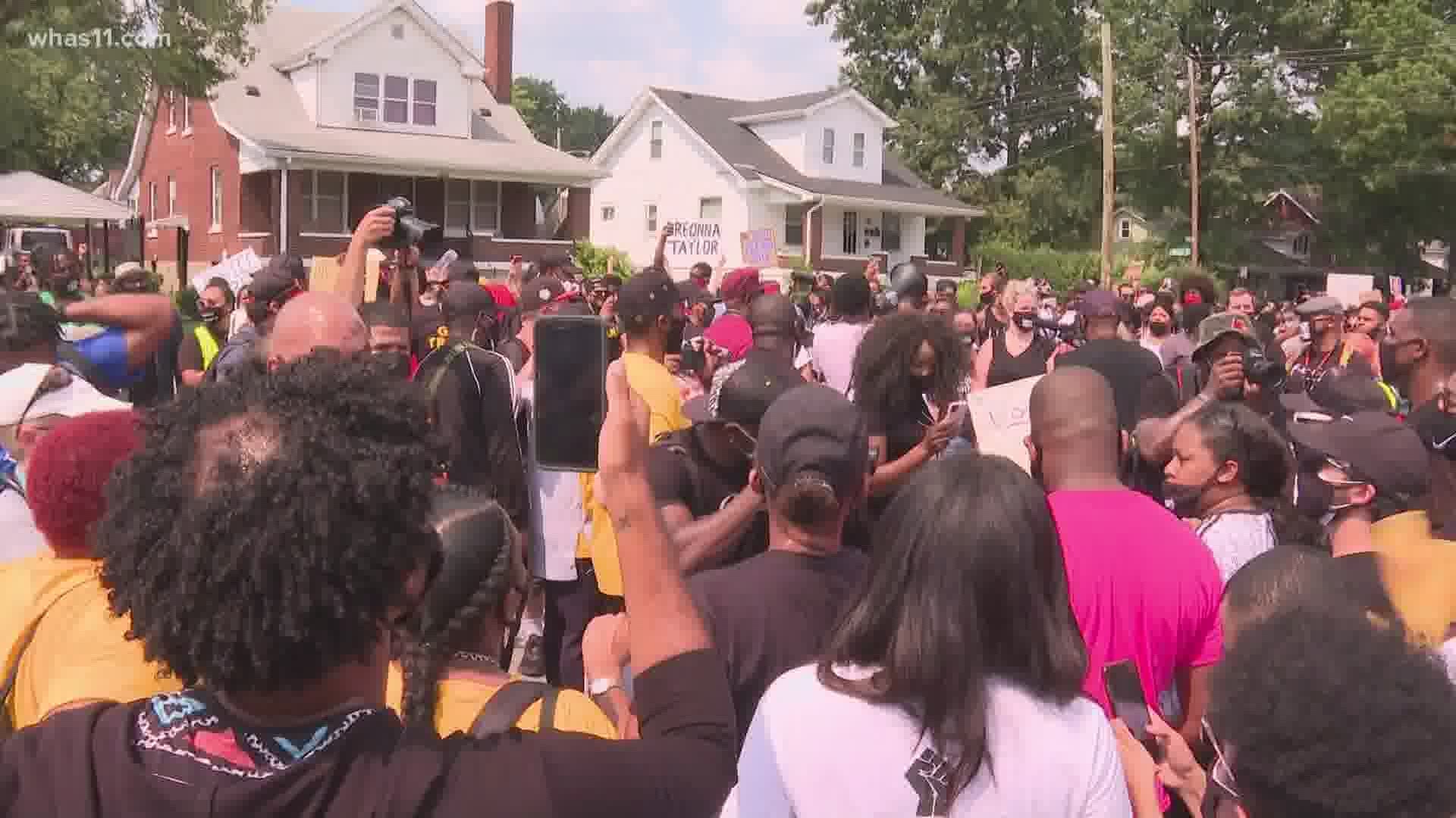 Protesters calling for justice in Breonna Taylor's death marched in South Louisville Tuesday. 68 protesters were arrested, police say.
