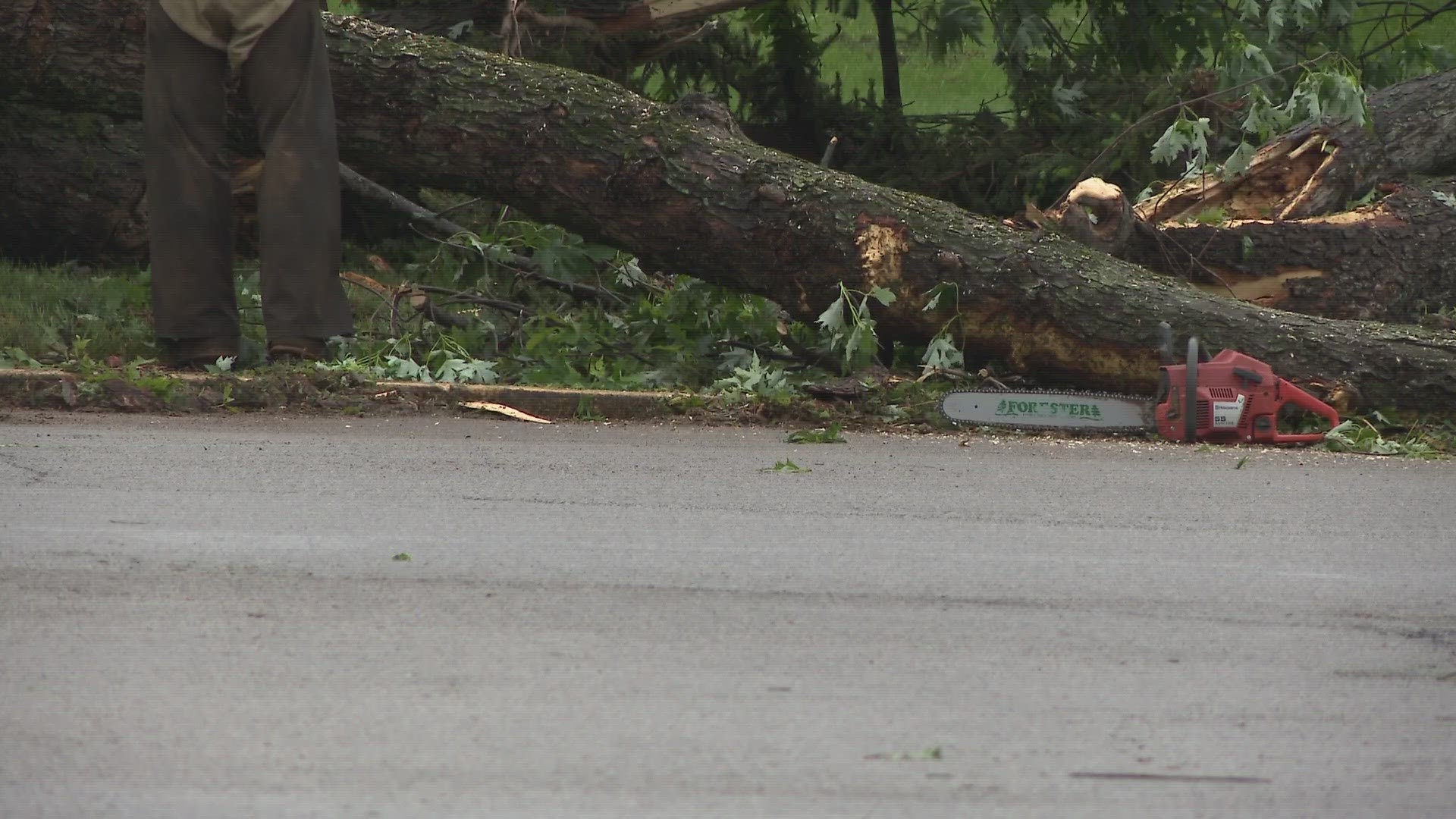 Families are displaced but unharmed after a pair of EF-1 tornadoes were spawned following severe storms Sunday morning.