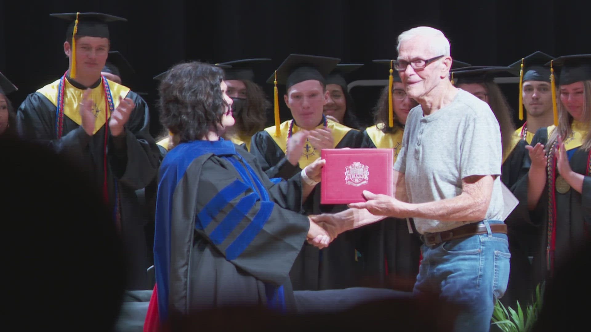 Roy Collett was unable to graduate from Manuel High School in 1951 after he was enlisted into the U.S. Army during the Korean War.