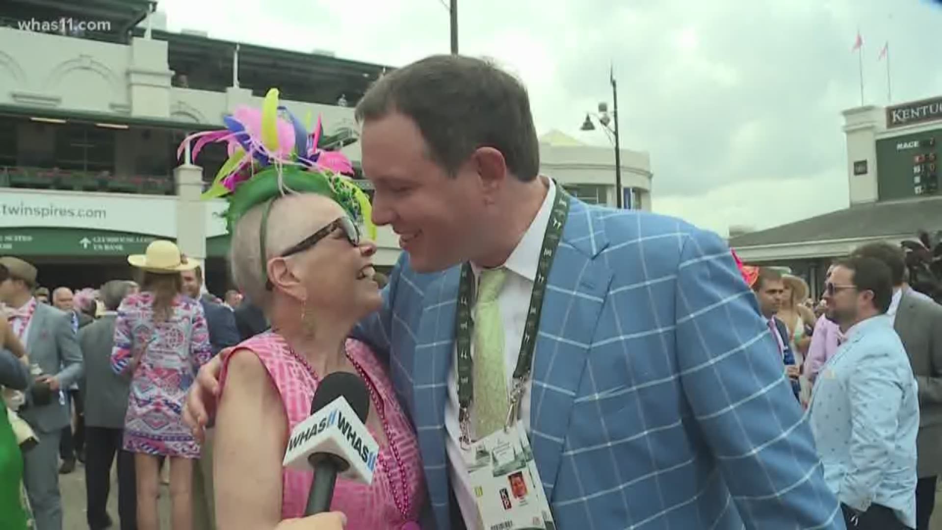 Cyndi checked two big items off her bucket list in one day. She walked in the Kentucky Oaks Survivors' Parade and met Matt Jones of Kentucky Sports Radio.