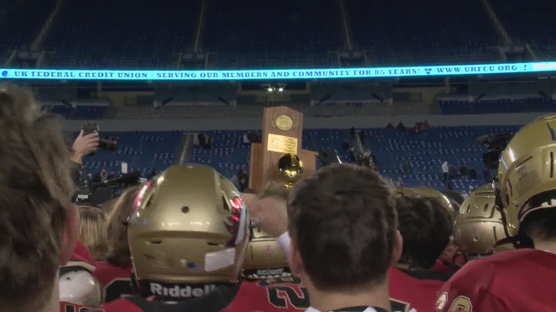 Last month the high school team made school history when they won the program's first-ever football state championship.