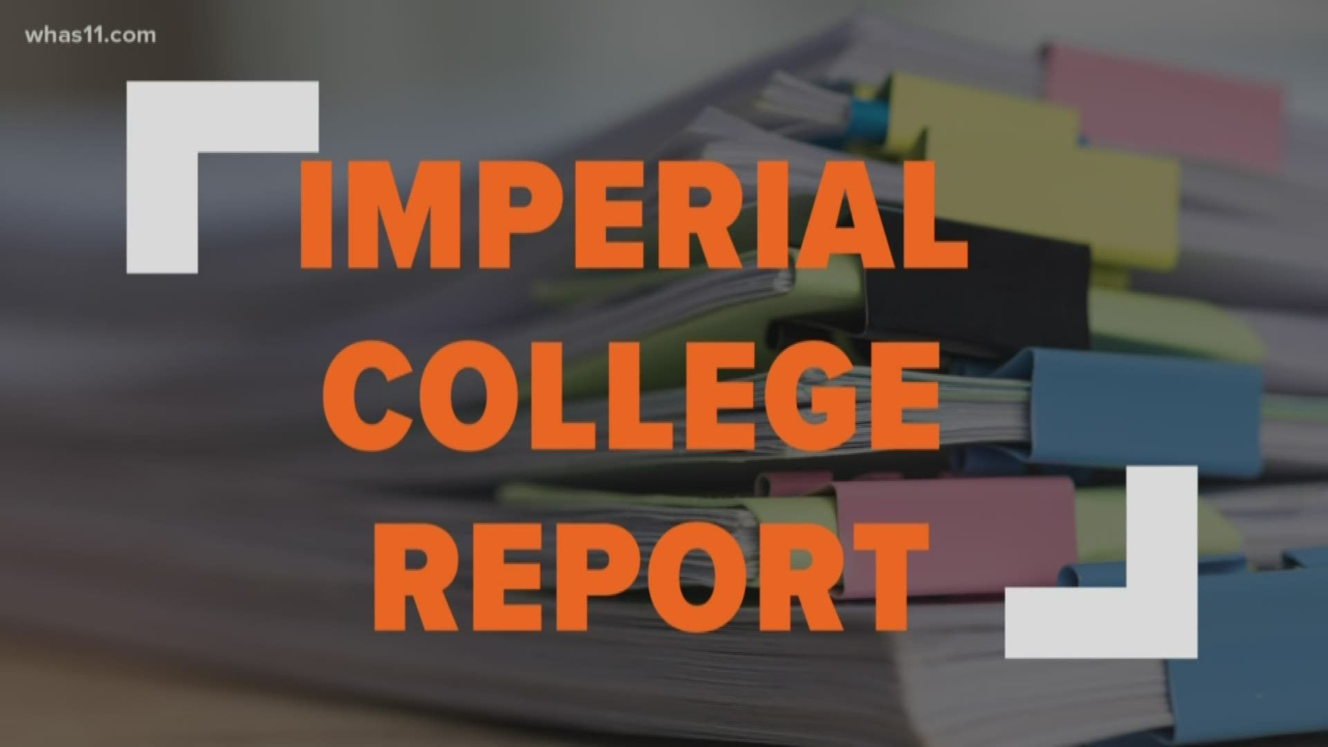 Imperial College in London released a COVID-19 report and that's where most of our US leaders are getting the information they're basing their decision making on.