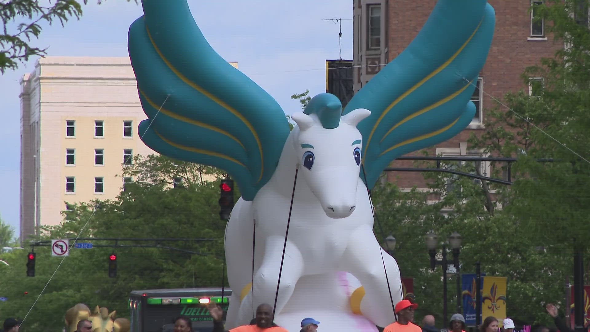 Despite the rain many Louisvillians gathered for one of the Kentucky Derby Festival's most anticipated event.