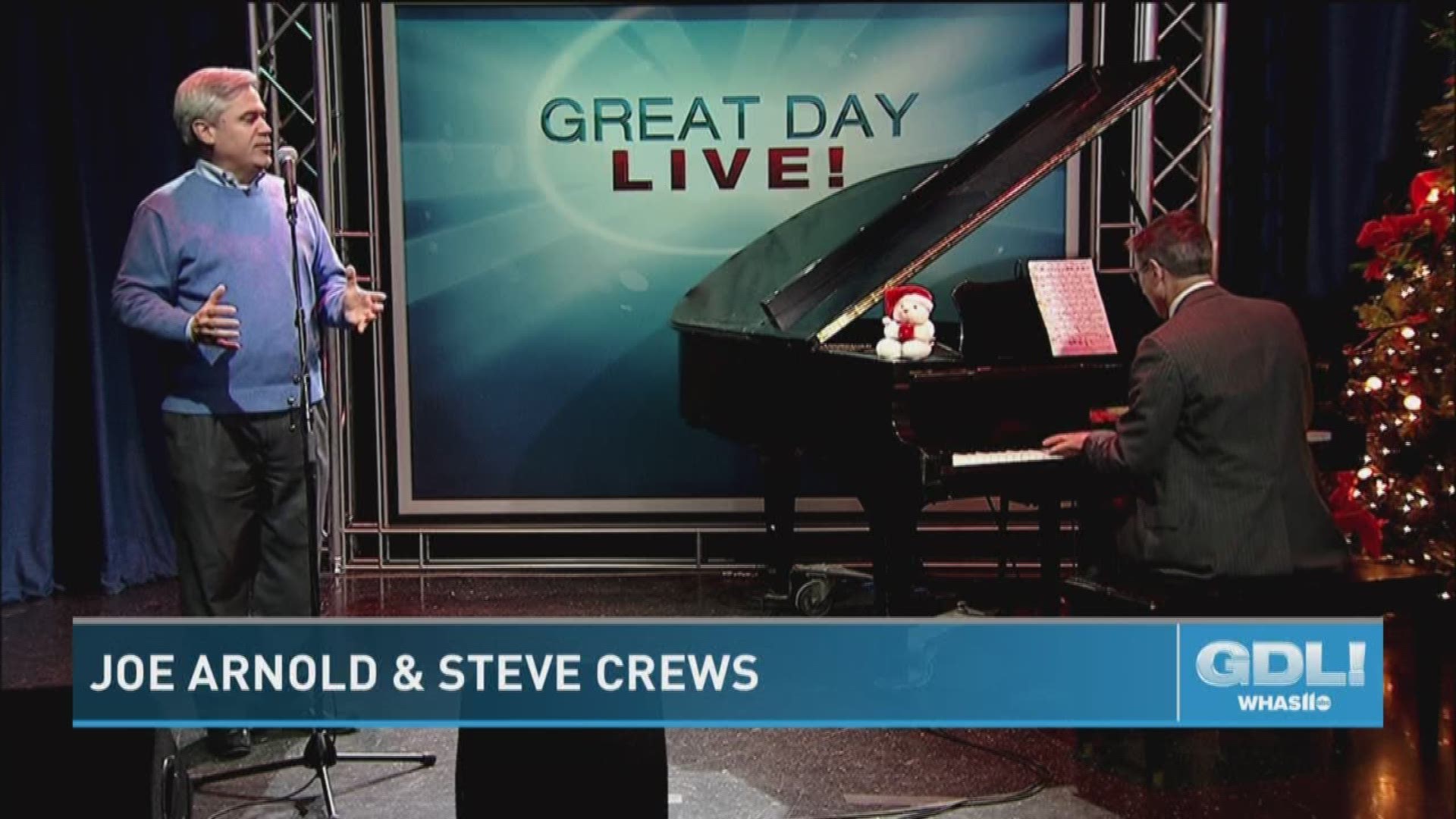 Every year during the holidays, Great Day Live invites one of our favorite duos to the show to spread a little Christmas cheer throughout the studio. Former WHAS11 employee and songbird Joe Arnold stopped by with Steve Crews to play some holiday classics.