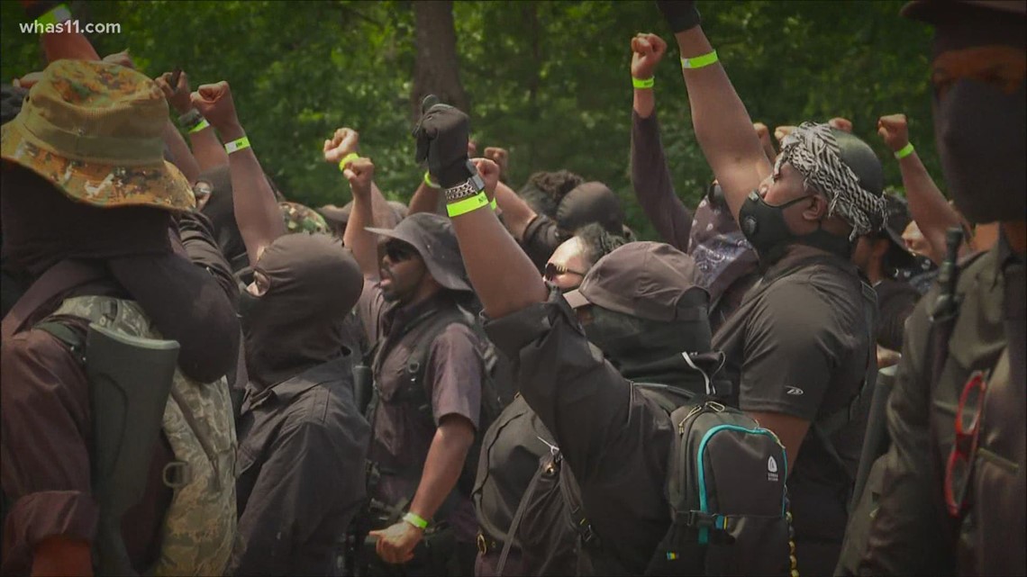 LMPD shuts down roads for Black militia, other protests Saturday ...