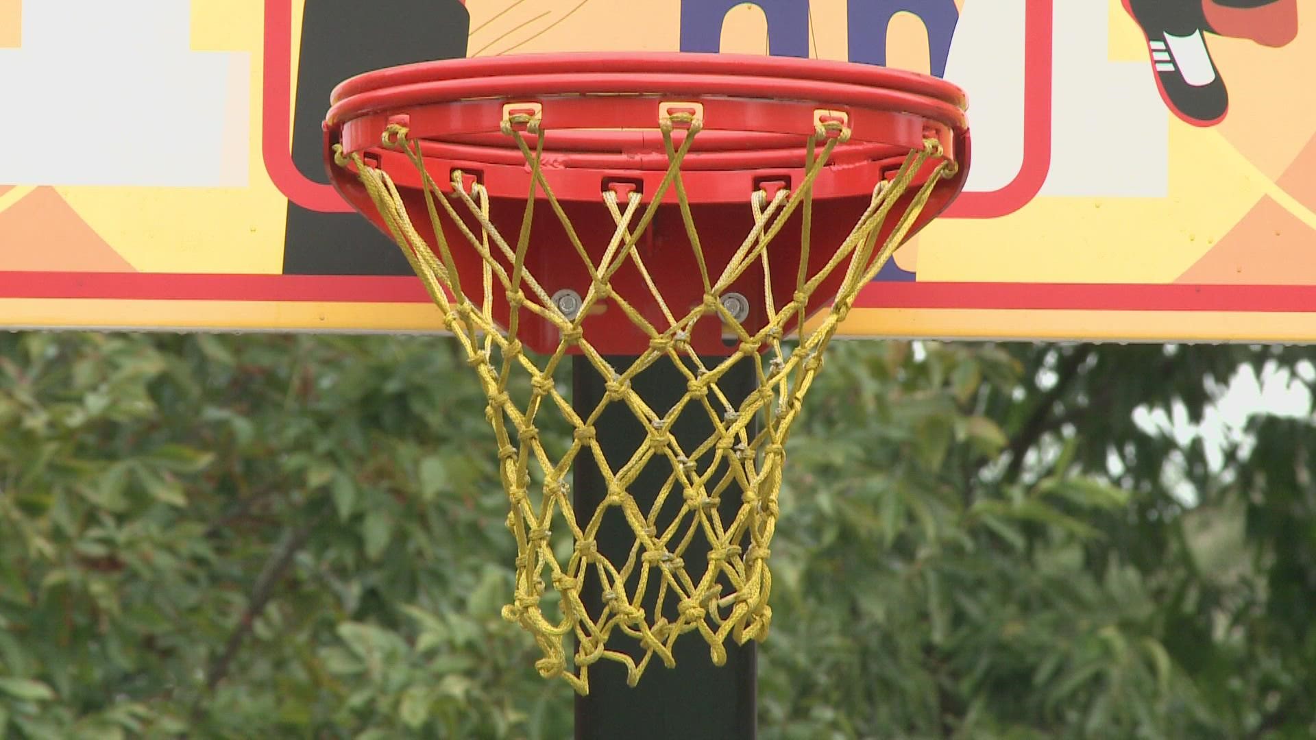 New backboards in Sheppard Park pay tribute to Louisville’s basketball legacy and connection to the McDonald’s All American Games.