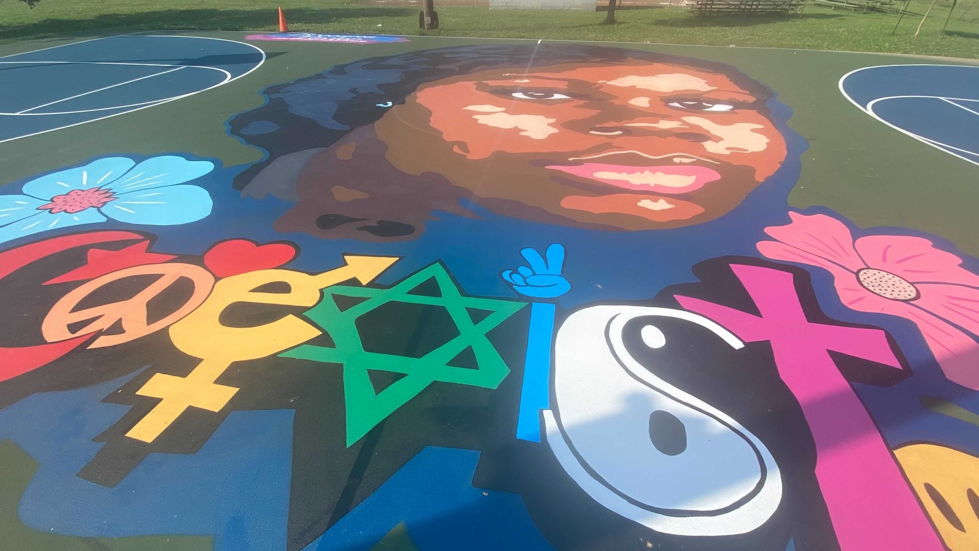 The mural will be located at the newly renovated basketball court at Lannan Park in Louisville.
