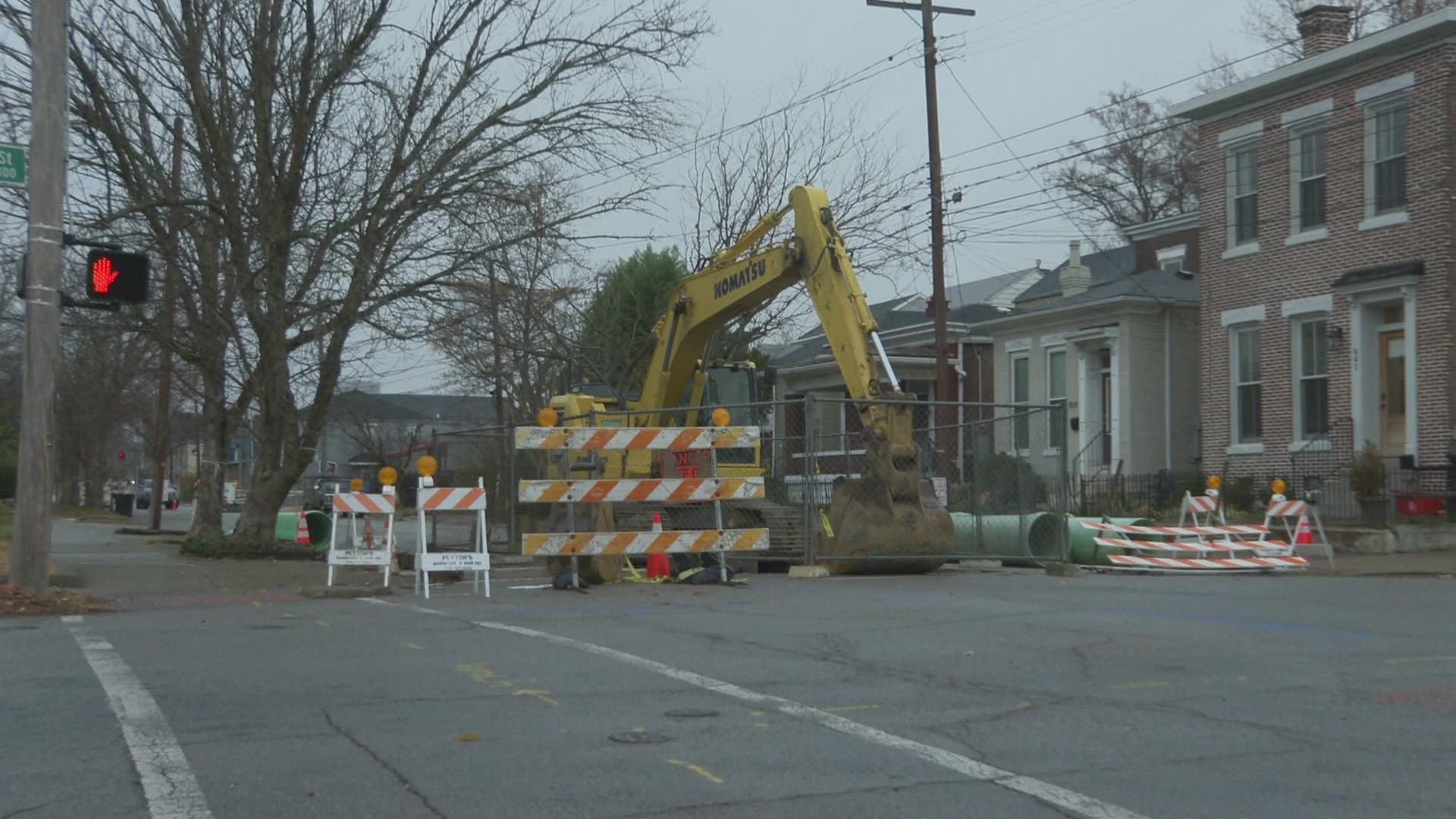 Part of Liberty Street in Louisville will be closed due to a sewer collapse.