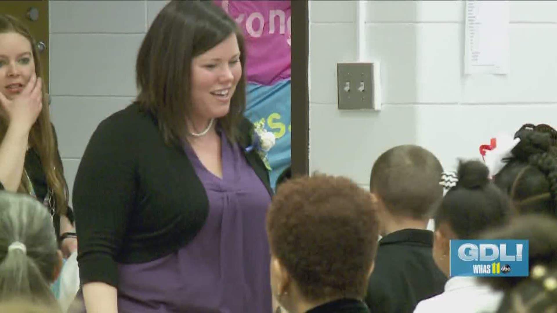 Meghann Clem Mattingly from Cane Run Elementary is the teacher being honored for her skills in the classroom.