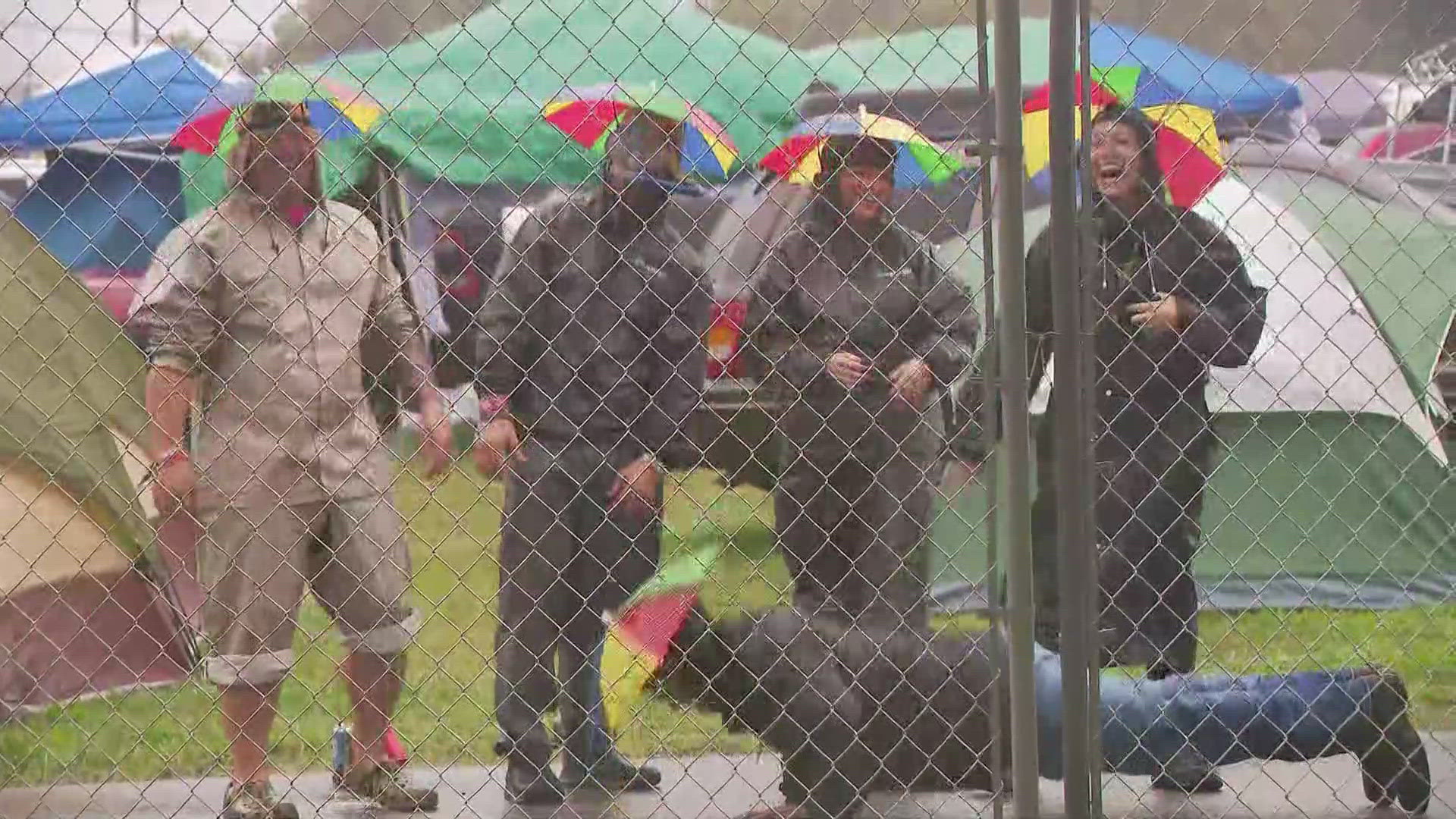 Louder than Life festival goers who chose to camp at the fairgrounds had to deal with a lot of rain and wind the entire day.