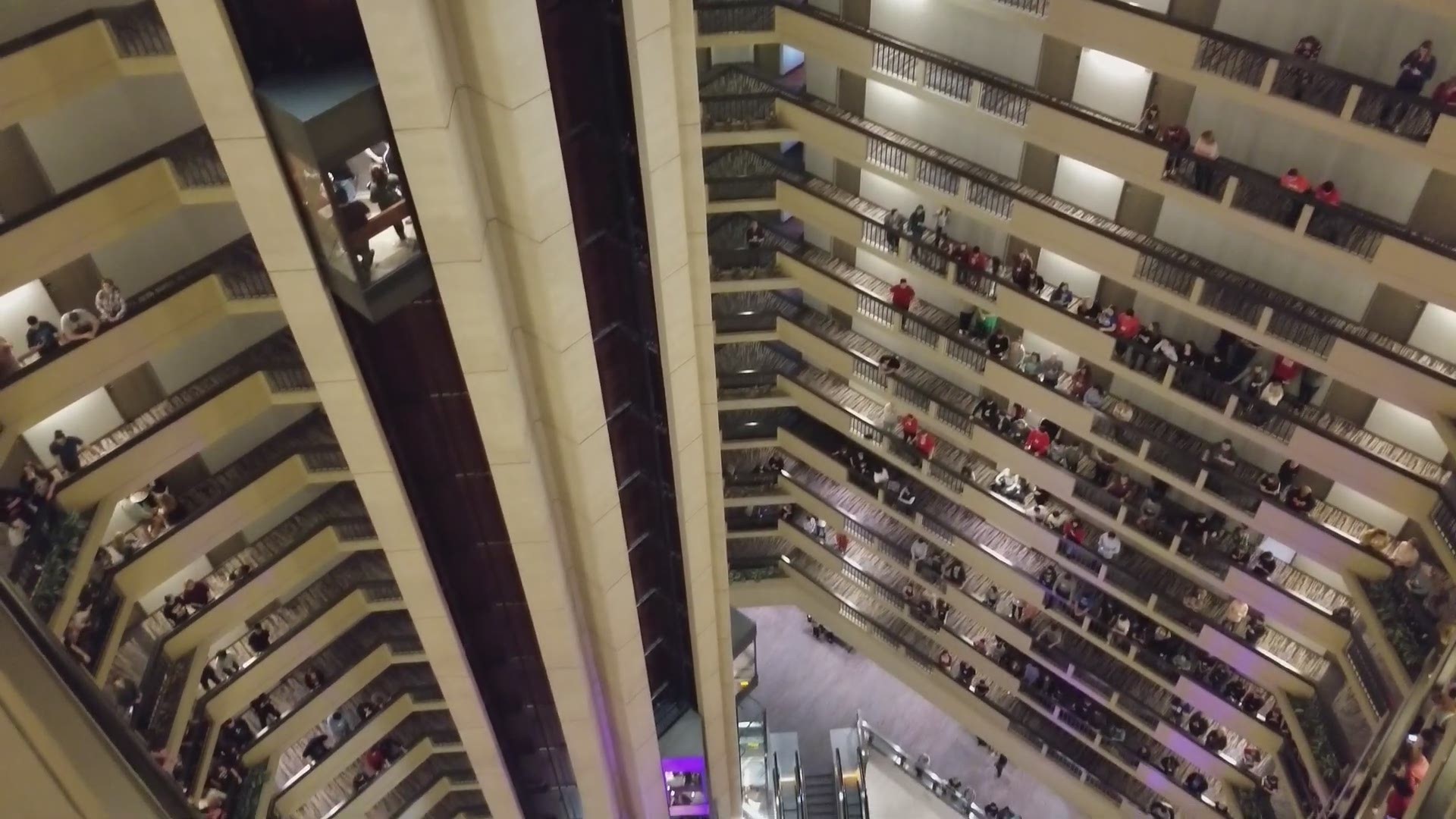 The tradition always happens at Louisville's Hyatt Regency during the choir conference. (video via Ben Vivano/YouTube)