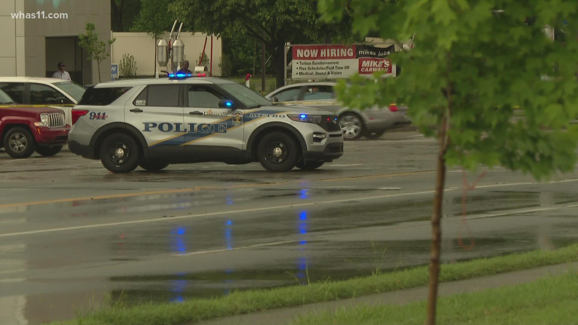 Police said the victims were shot by someone in another vehicle on Hikes Lane near Taylorsville Road just before 3 p.m. on May 14.