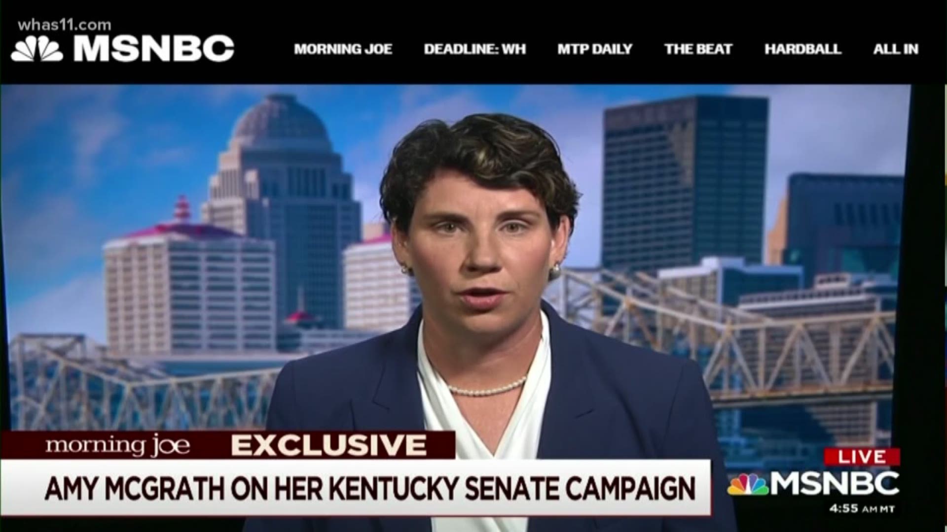 Retired fighter pilot Amy McGrath announced her candidacy for U.S. Senate Tuesday