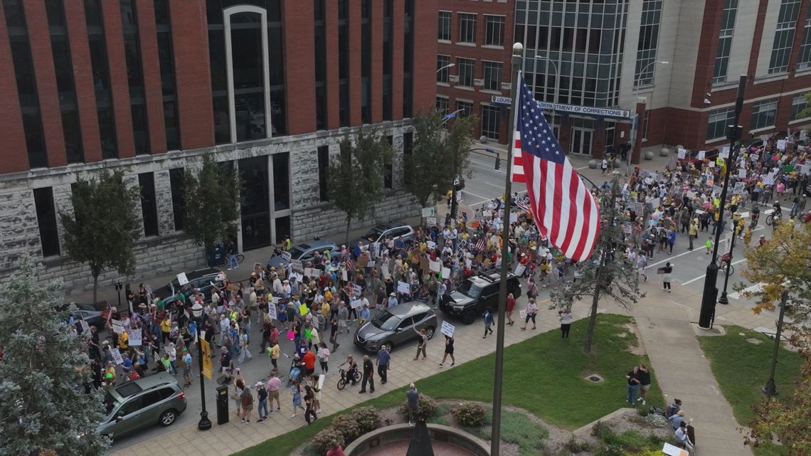 Activists gather in Louisville for 'No Kings' protest against Trump