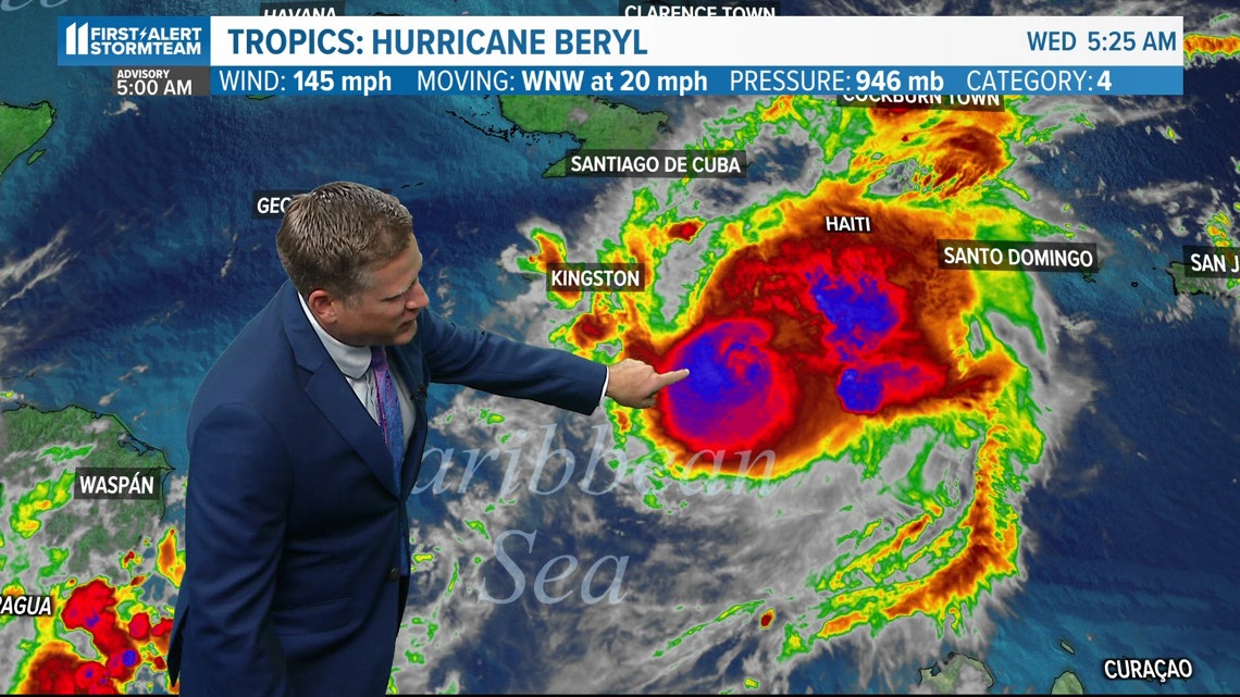 Hurricane Beryl approaching Jamaica; Here's the latest path | whas11.com