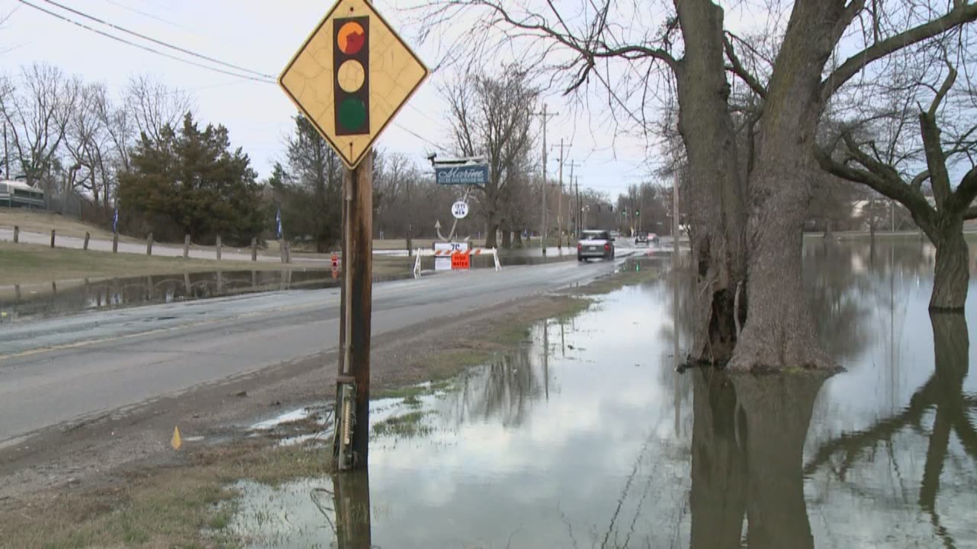 City officials are monitoring road closures as flooding is a problem in some parts in Louisville.