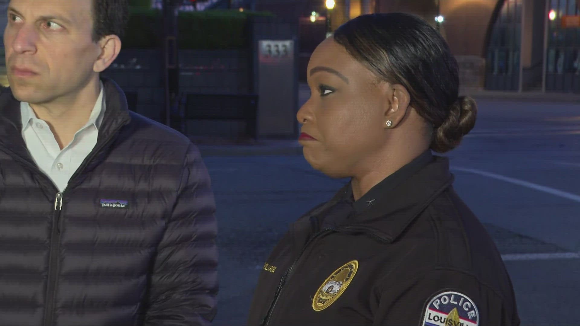 WHAS11's Jim Stratman interviews Mayor Craig Greenberg and Interim LMPD Police Chief Jacquelyn Gwinn-Villaroel after Louisville's mass shooting.