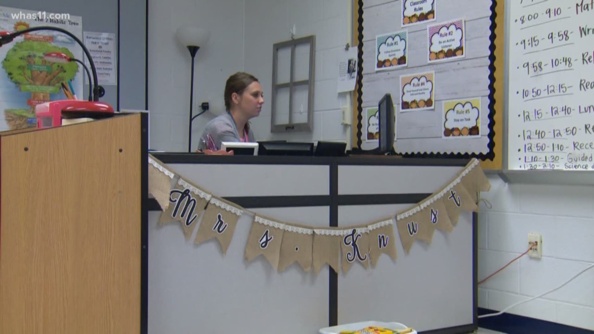 A special teacher in Oldham County was surprised by the Wake Up team on the first day of school.