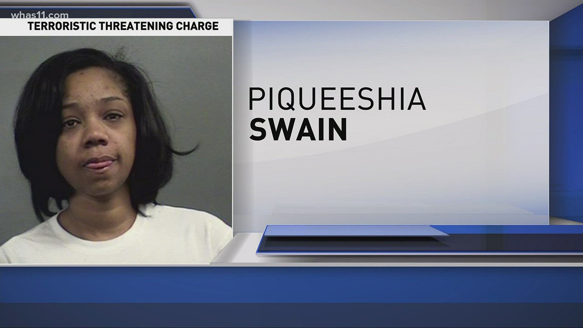 Piqueeshia Swain accused of threatening to blow up Doss High School is facing a charge of terroristic threatening.