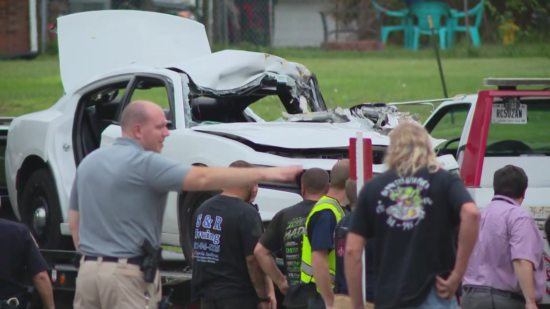 Clarksville Police are investigating a crash involving a school bus and a car. No kids were injured but the driver is being treated for serious injuries.