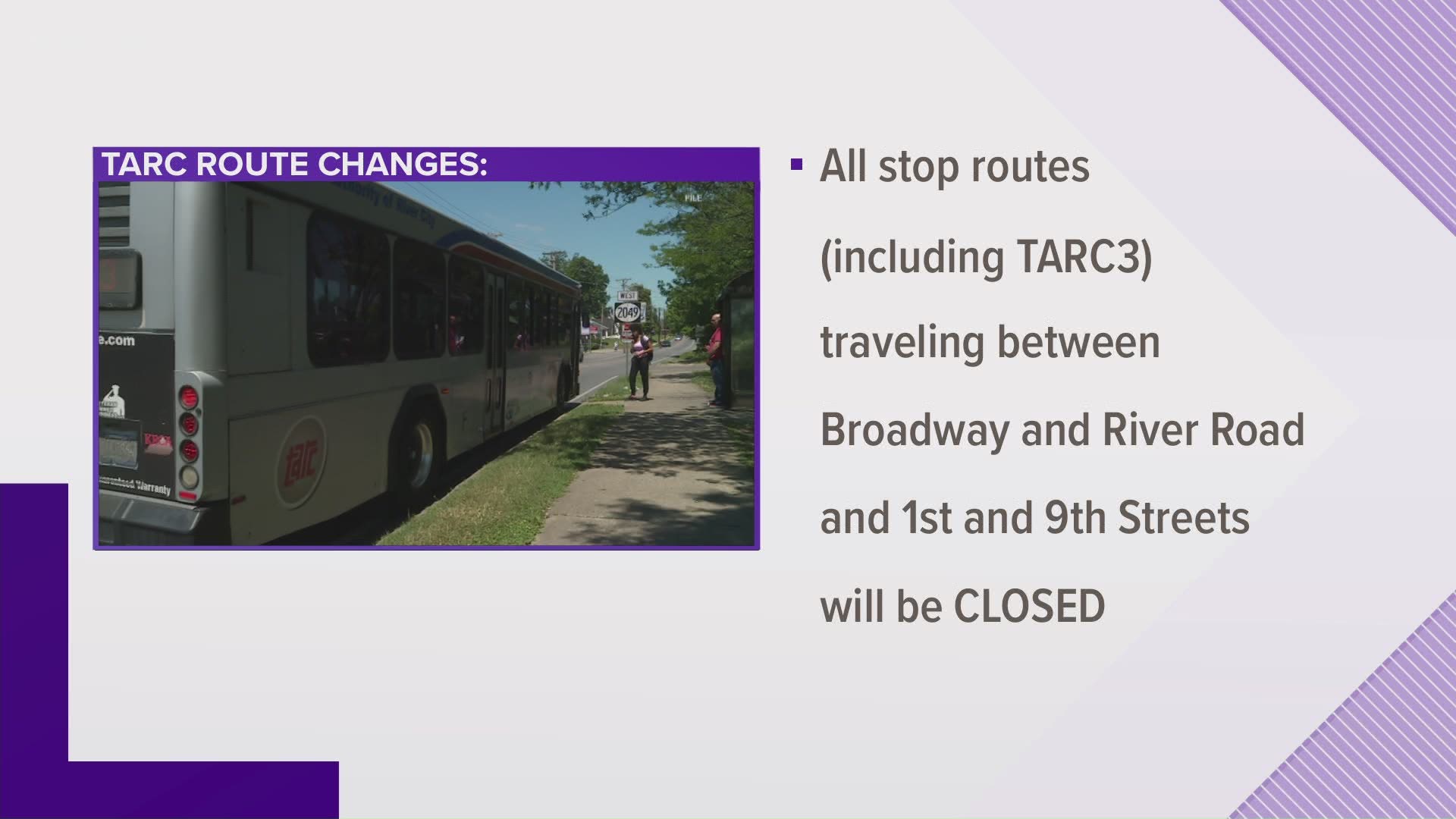 As the city begins to close streets in anticipation of AG Daniel Cameron's decision in the Breonna Taylor case, TARC is adjusting its routes that stop downtown.