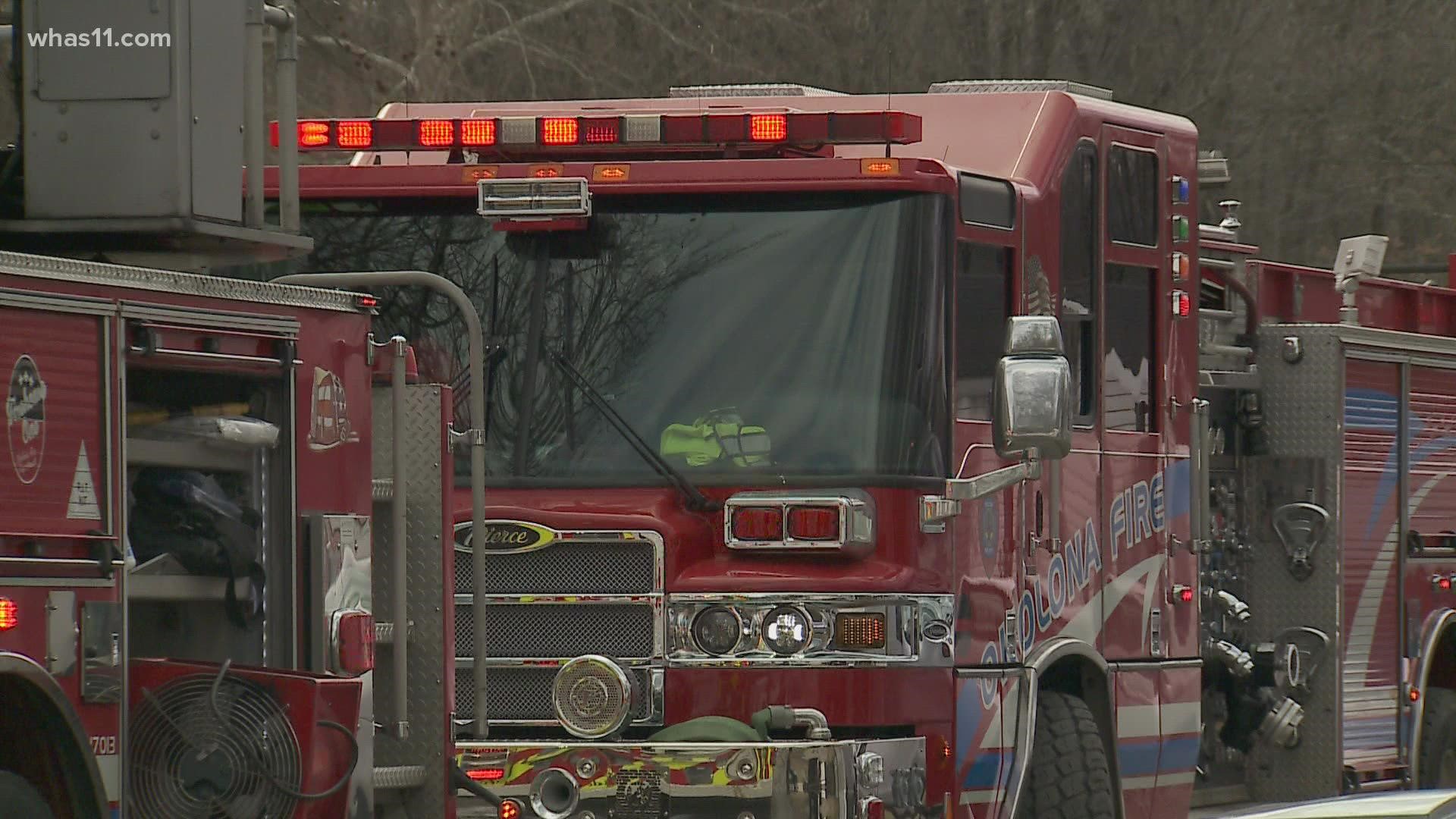 Louisville officials are investigating after three people, including two children, were taken to the hospital after a fire at a mobile home near Okolona.