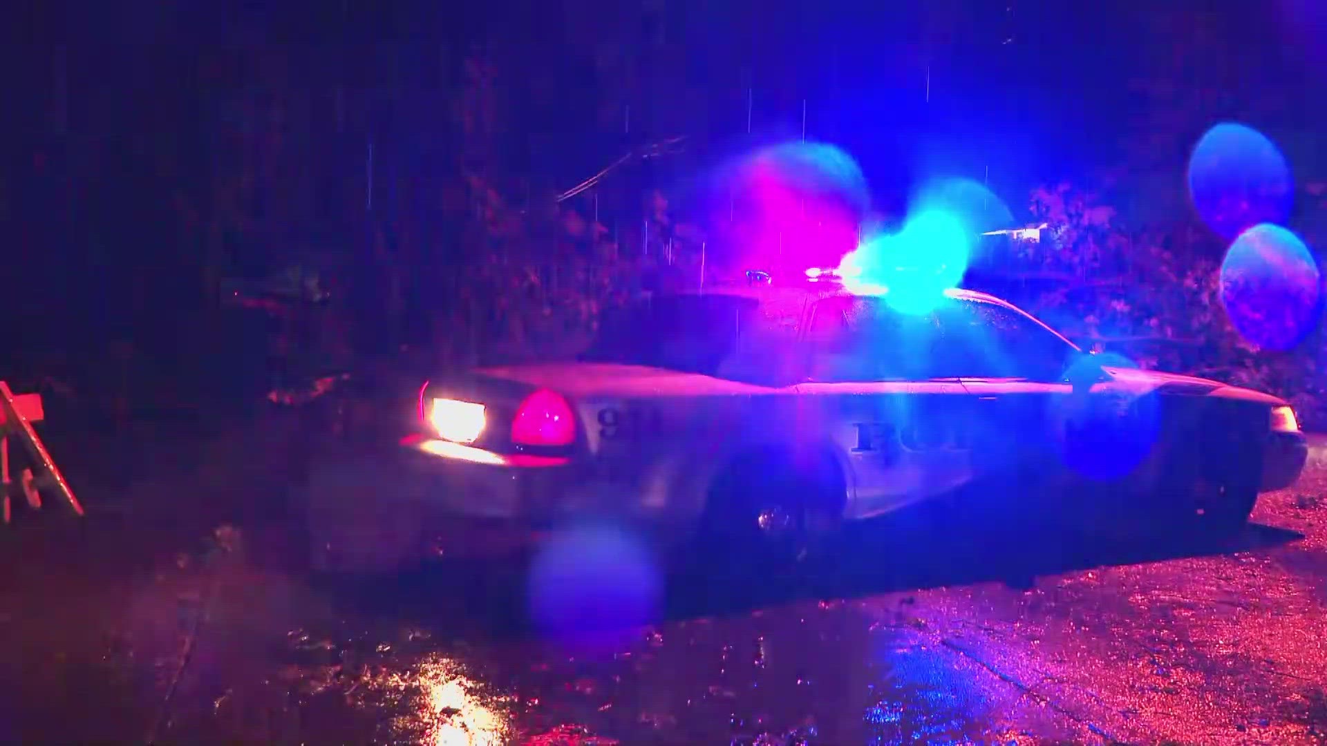 The officer was patrolling Applegate Lane when storms hit.