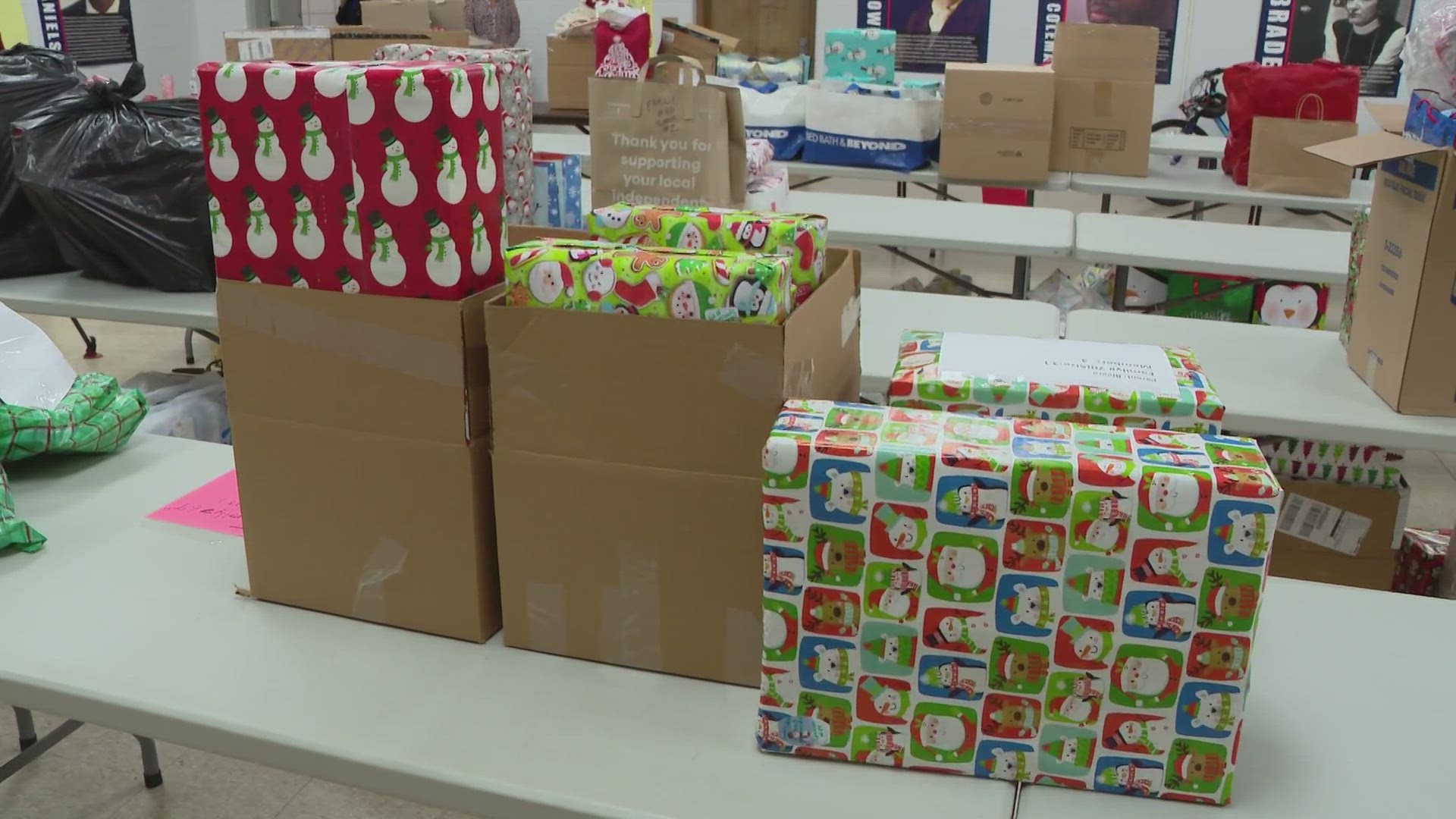 More than 300 students received gifts at the JCPS Shawnee Satellite Office.