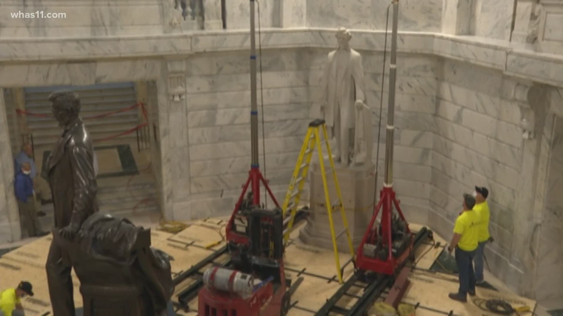 After years of debate and controversy, the statue of Jefferson Davis will be leaving the Kentucky Capitol Rotunda.