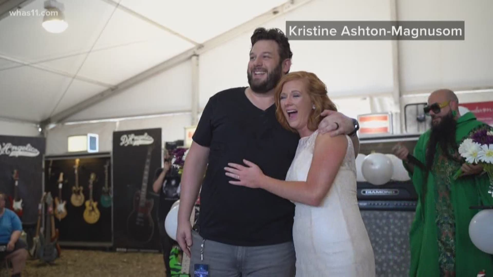 A Louisville couple took "Rock of Love" to new levels after getting hitched during the Louder Than Life Festival.