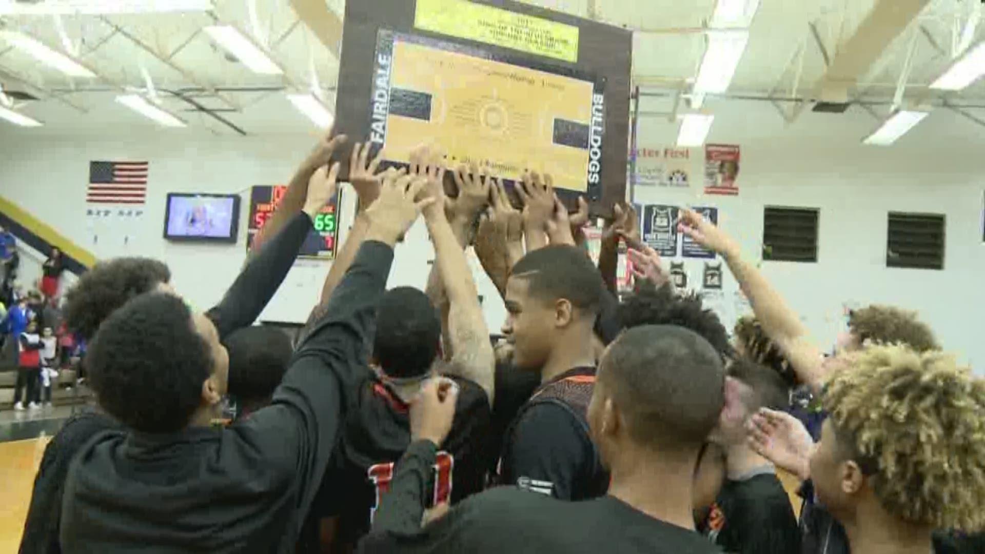Fern Creek hangs on to win 65-57. The program's first ever King of the Bluegrass title led by Anthony Wales' 26 points.