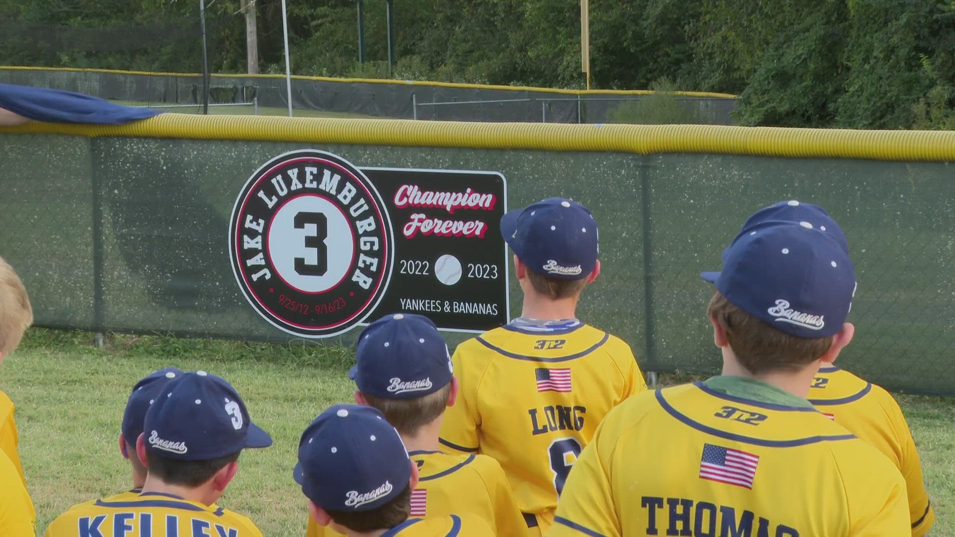 The community proudly wore #3 on their hats and jerseys for Jake Luxemburger.