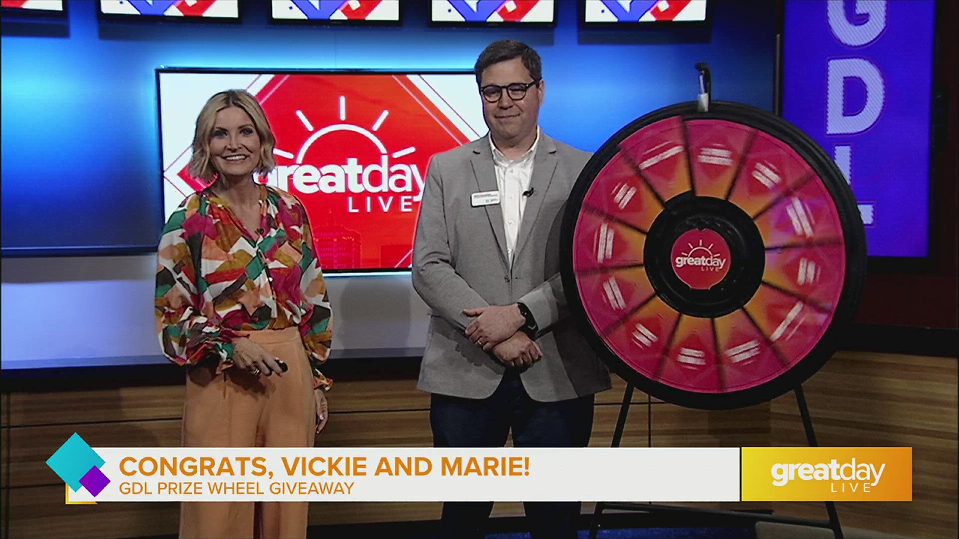 Spin to win prizes from the Great Day Live prize wheel