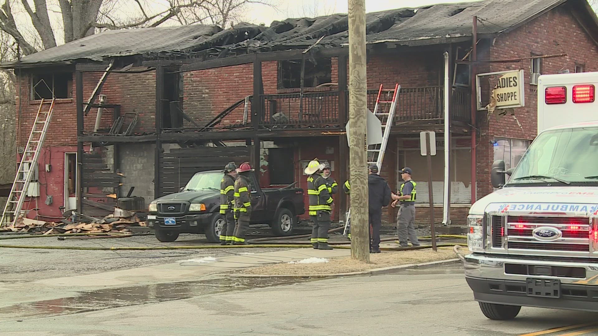 Brandi Hamm, who lives in one of the apartments, said she was out walking her dog when she got home and saw the flames.