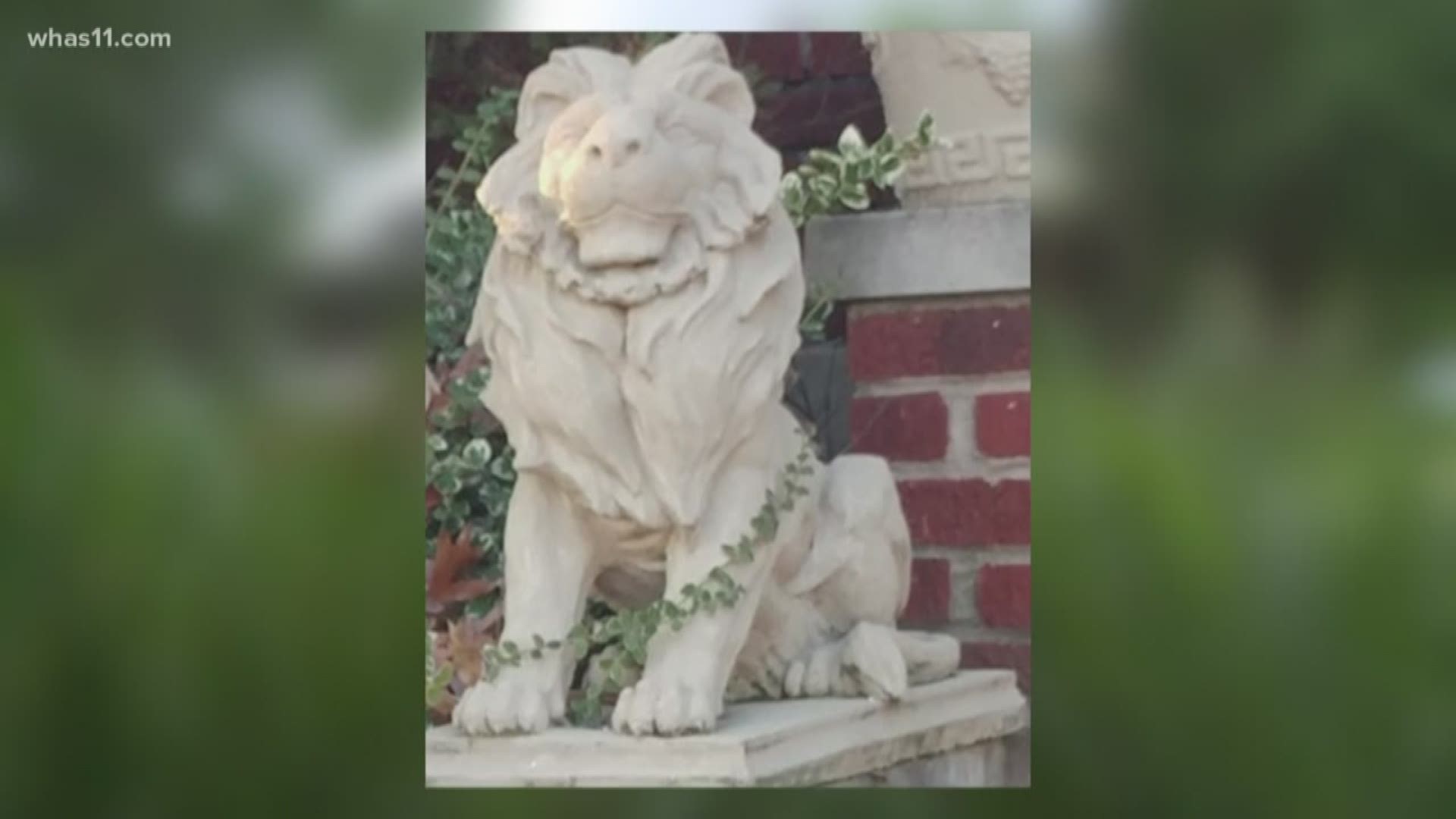 LMPD is searching for whoever stole two 110-pound concrete lions that have 'sentimental value' from a home in Louisville.