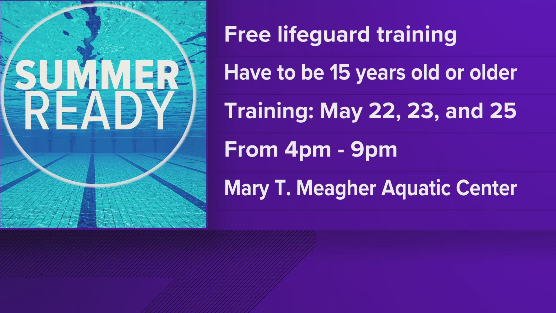 The Parks and Recreation department is looking for good people to train as lifeguards to staff their pools around Louisville this summer.