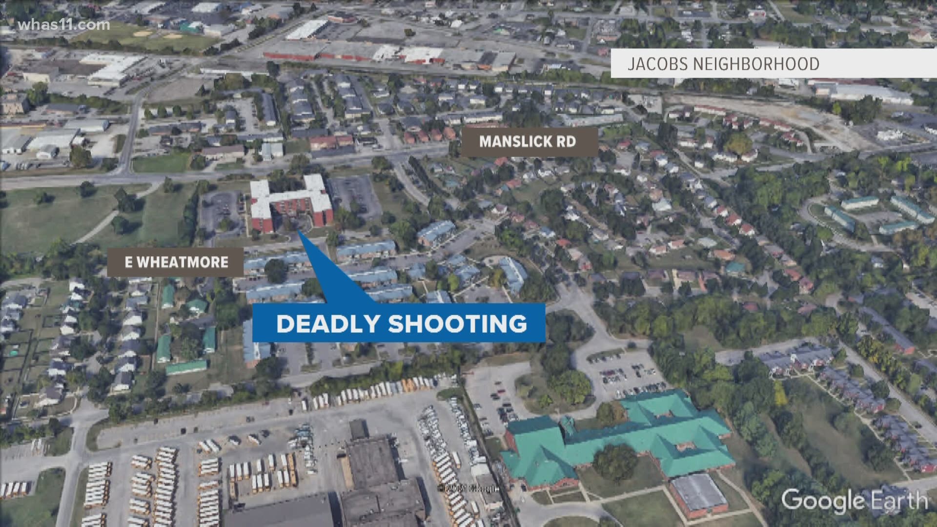 Louisville Metro Police said a man was shot and killed after midnight on East Wheatmore Drive. They are still looking for suspects.