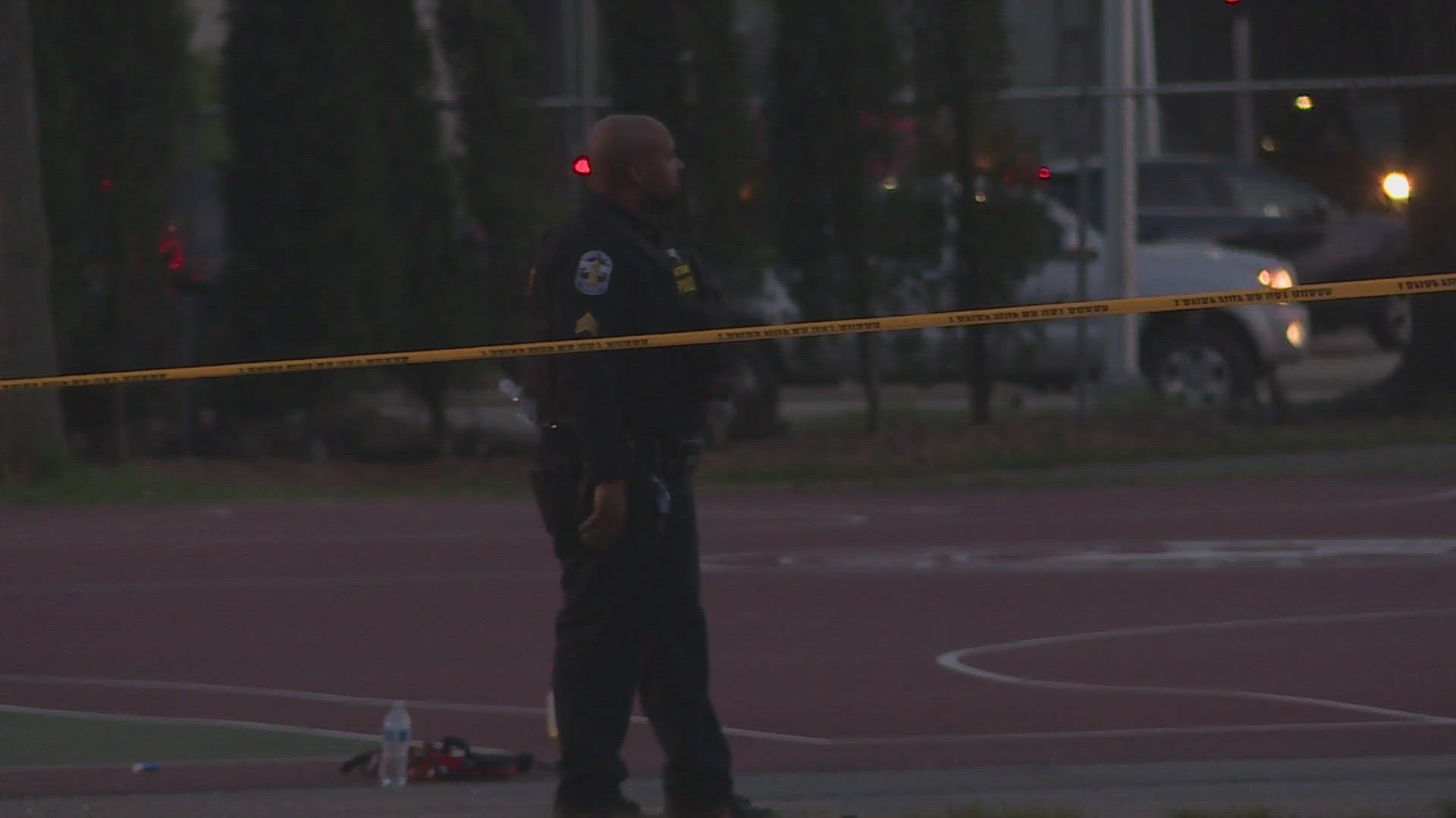 Authorities said they received several 911 calls around 7:13 p.m. about a shooting that happened at Wyandotte Park.