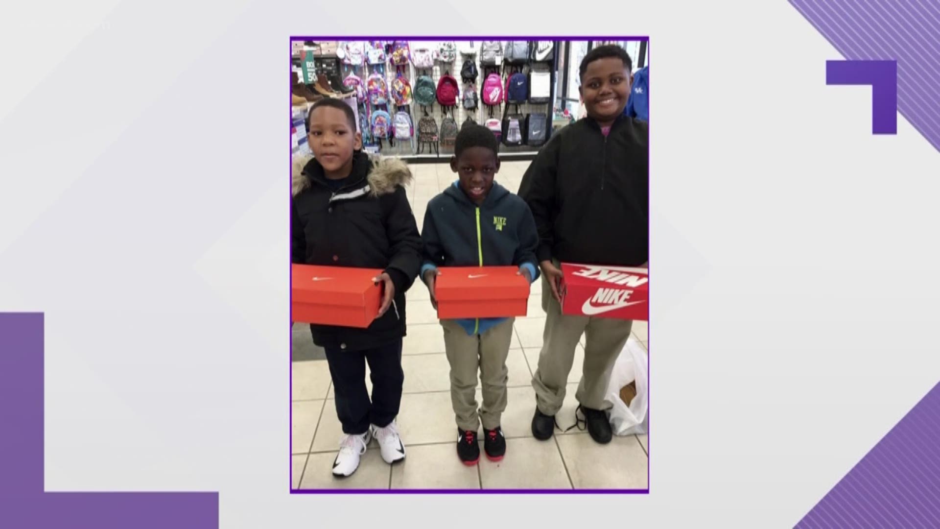 Students at Dixie Elementary were given a pair of shoes and socks for the holidays.