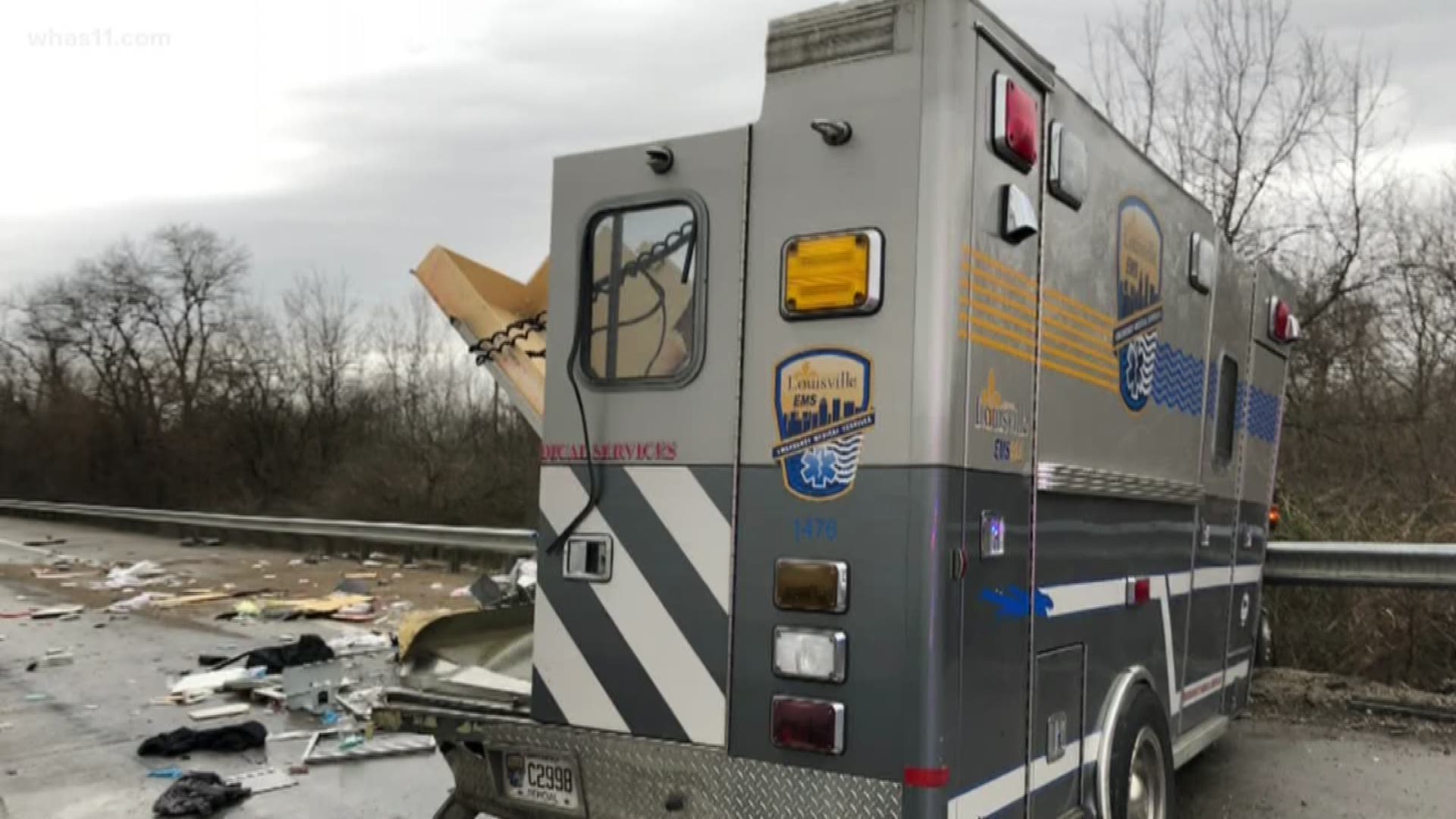 Two EMTs are recovering after suffering injuries in a pileup on the Georgia Davis Powers Highway.