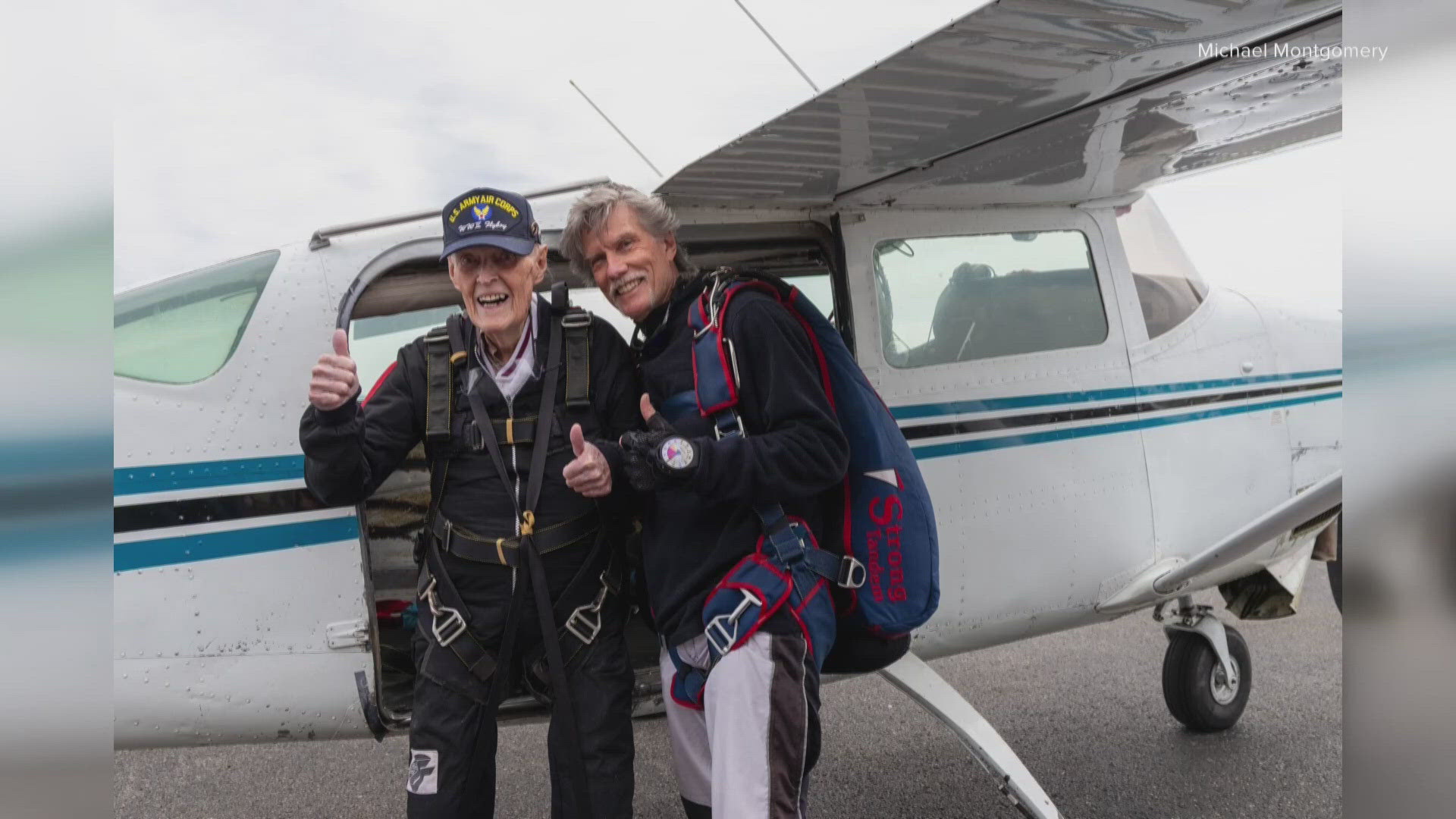 Lee Smith, a 100-year-old WWII veteran, has fulfilled his dream of parachuting from 10,500 feet in Elizabethtown.