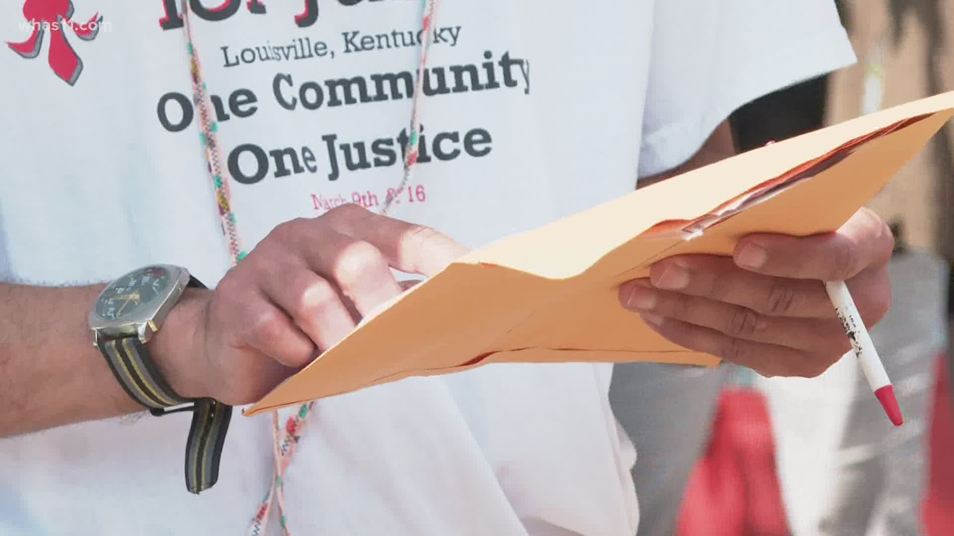 The group is calling for changes within Louisville police and a partial de-funding of the department.